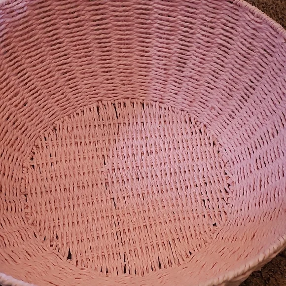 Pink Woven Basket with Handle - Picture 5 of 5